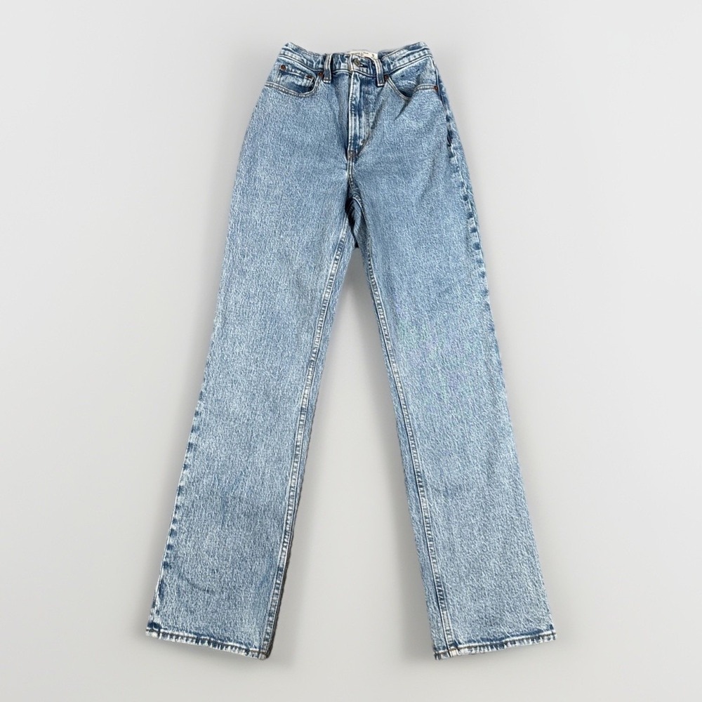 Abercrombie & Fitch 90s Straight Jeans‎ Womens 25/0R Blue Curve Love High Rise